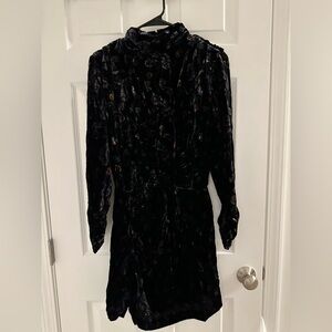 Zara Black Patterned Long Sleeve Dress